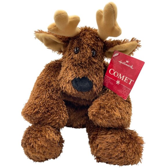 Hallmark Comet Reindeer Plush Toy Christmas Stuffed Animal Brown Tan Fuzzy Soft - Picture 1 of 15